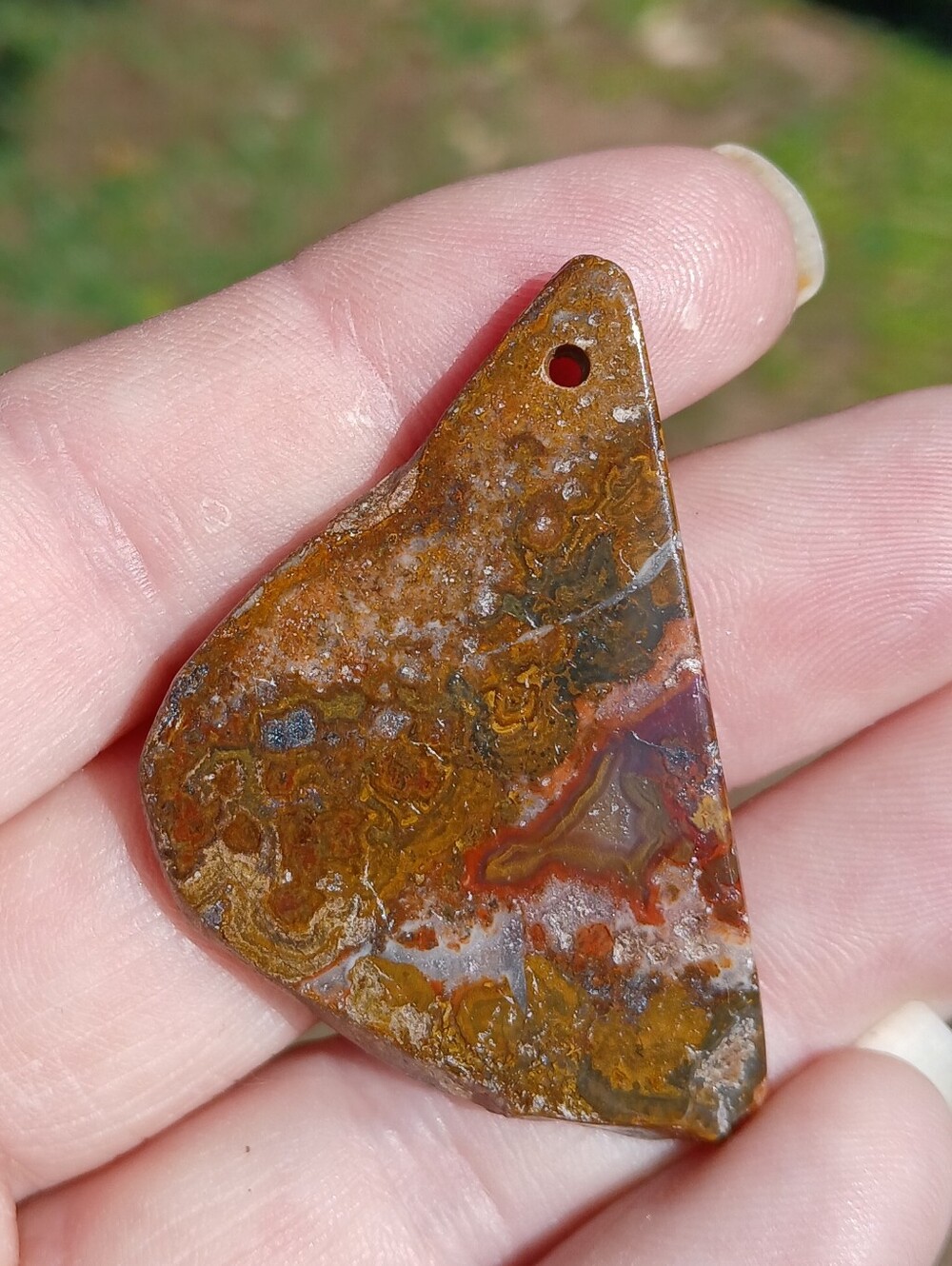 New Natural Zhanguo Warring States Red Agate Slab Pendant.
